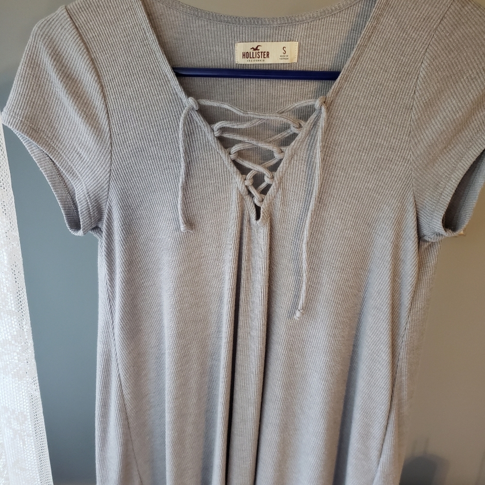Hollister lace up swing shirt